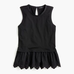 J. Crew - Black Peplum Tulip-Back Tank Top - Med